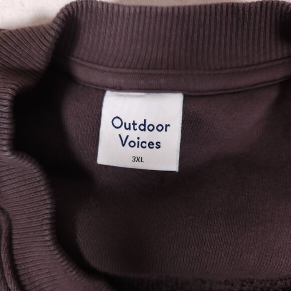 Outdoor Voices Organic Cotton Sweatshirt Brown Mens Size 3XL Fleece Pullover - Picture 3 of 15
